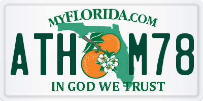 FL license plate ATHM78