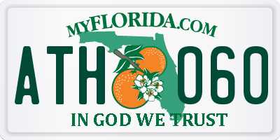 FL license plate ATHO60