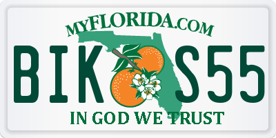 FL license plate BIKS55