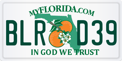 FL license plate BLRD39