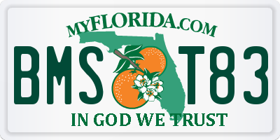 FL license plate BMST83