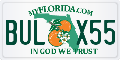 FL license plate BULX55