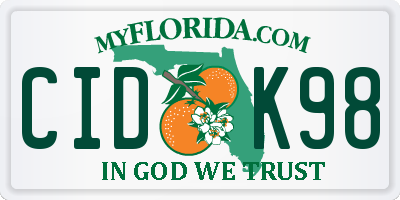 FL license plate CIDK98