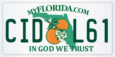 FL license plate CIDL61