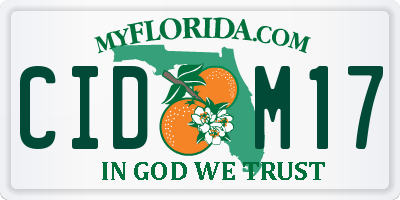 FL license plate CIDM17