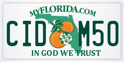 FL license plate CIDM50