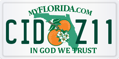 FL license plate CIDZ11