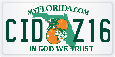 FL license plate CIDZ16
