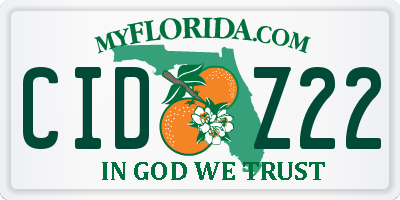 FL license plate CIDZ22