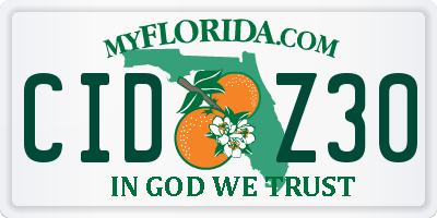 FL license plate CIDZ30