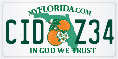 FL license plate CIDZ34