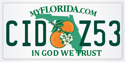 FL license plate CIDZ53