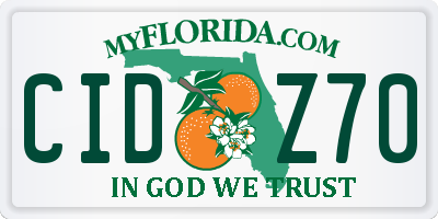 FL license plate CIDZ70