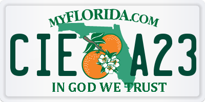 FL license plate CIEA23