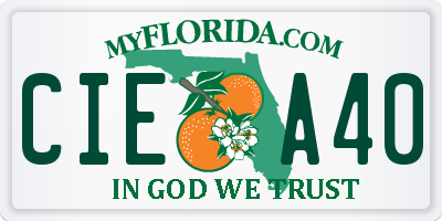 FL license plate CIEA40