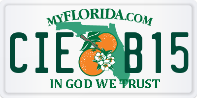 FL license plate CIEB15