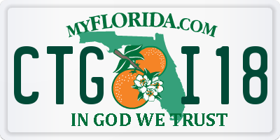FL license plate CTGI18