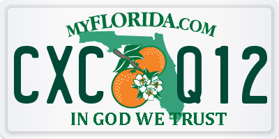 FL license plate CXCQ12