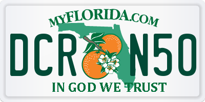 FL license plate DCRN50