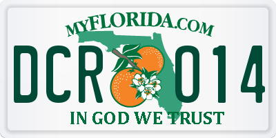 FL license plate DCRO14