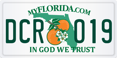 FL license plate DCRO19