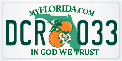 FL license plate DCRO33