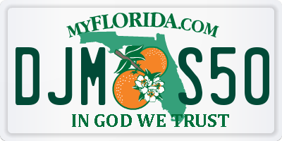 FL license plate DJMS50