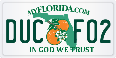 FL license plate DUCF02