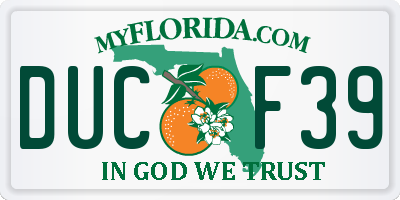 FL license plate DUCF39