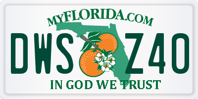 FL license plate DWSZ40