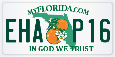 FL license plate EHAP16
