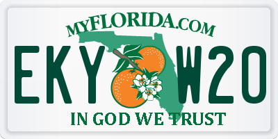 FL license plate EKYW20