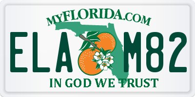 FL license plate ELAM82
