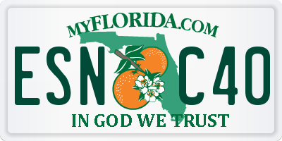 FL license plate ESNC40