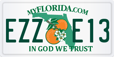 FL license plate EZZE13