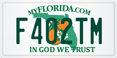 FL license plate F402TM
