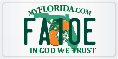 FL license plate FA10E