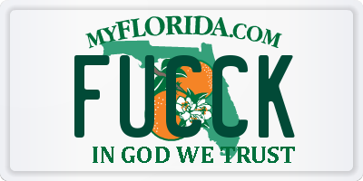 FL license plate FUCCK