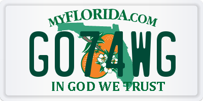 FL license plate G074WG