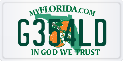 FL license plate G354LD