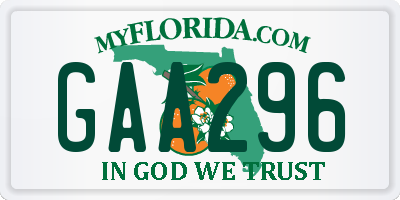 FL license plate GAA296