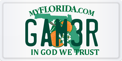 FL license plate GAM3R