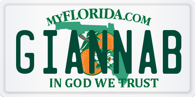 FL license plate GIANNAB
