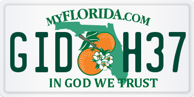 FL license plate GIDH37