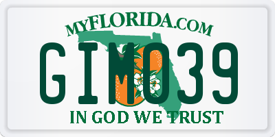 FL license plate GIM039