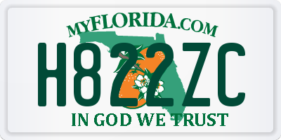 FL license plate H822ZC