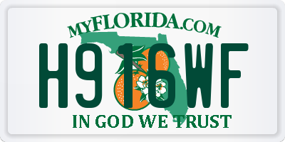 FL license plate H916WF
