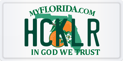 FL license plate HCKLR
