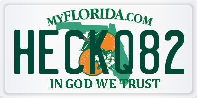FL license plate HECKQ82