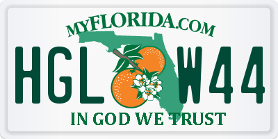 FL license plate HGLW44